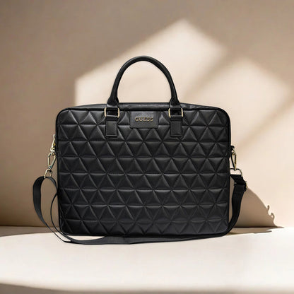 Guess Quilted Tasche für 15-Zoll-Laptop, Schwarz