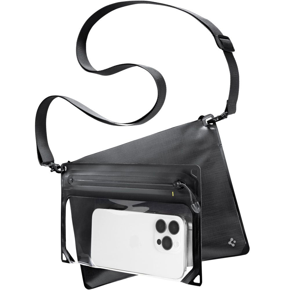 Universelle wasserdichte Tasche und Hülle Spigen Crossbag, Schwarz AMP09746