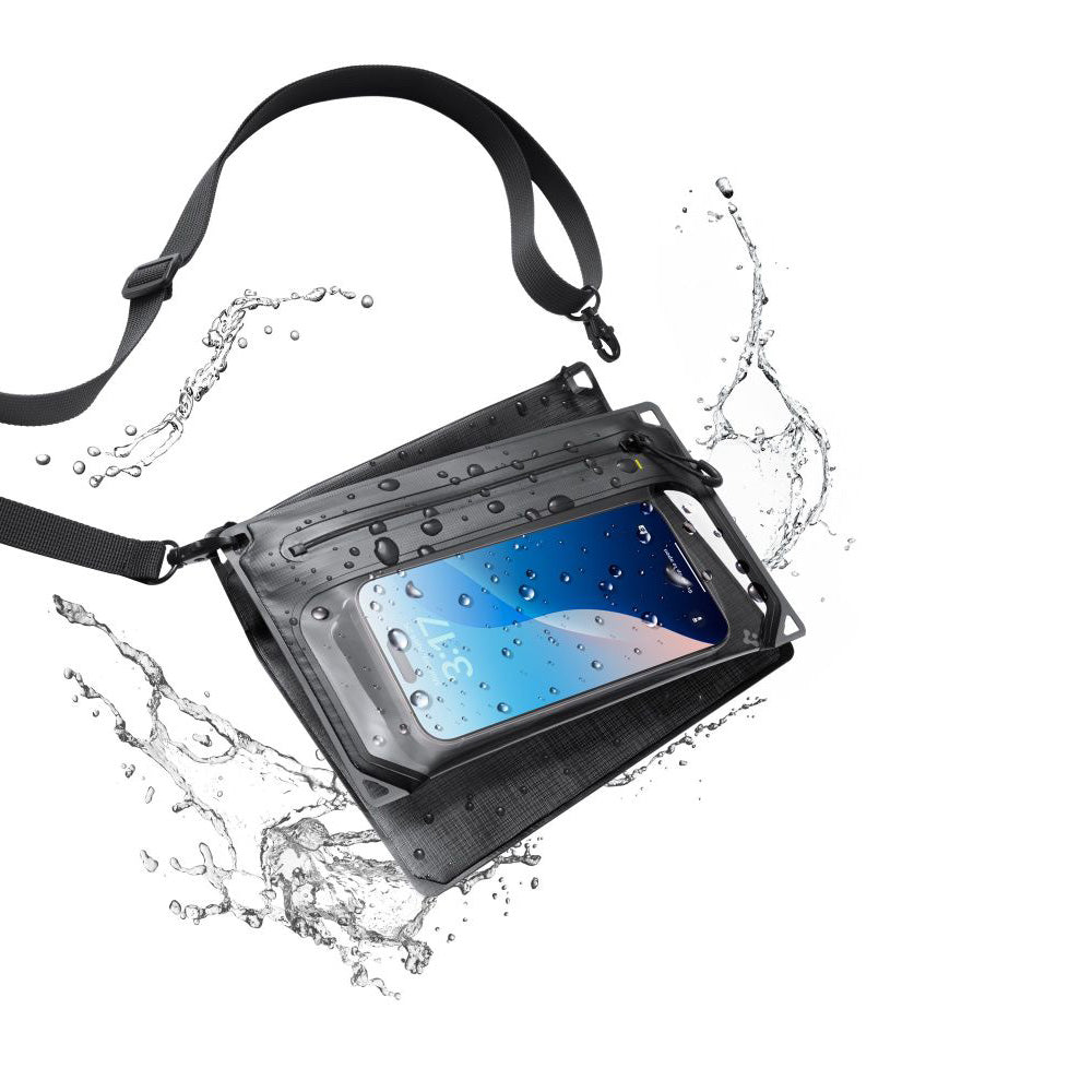 Universelle wasserdichte Tasche und Hülle Spigen Crossbag, Schwarz AMP09746