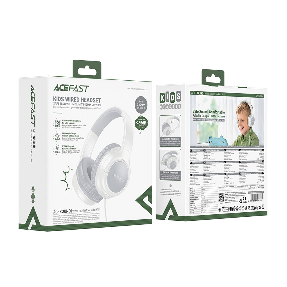 Freisprecheinrichtung 3,5 mm Acefast H18 Kids, Grau