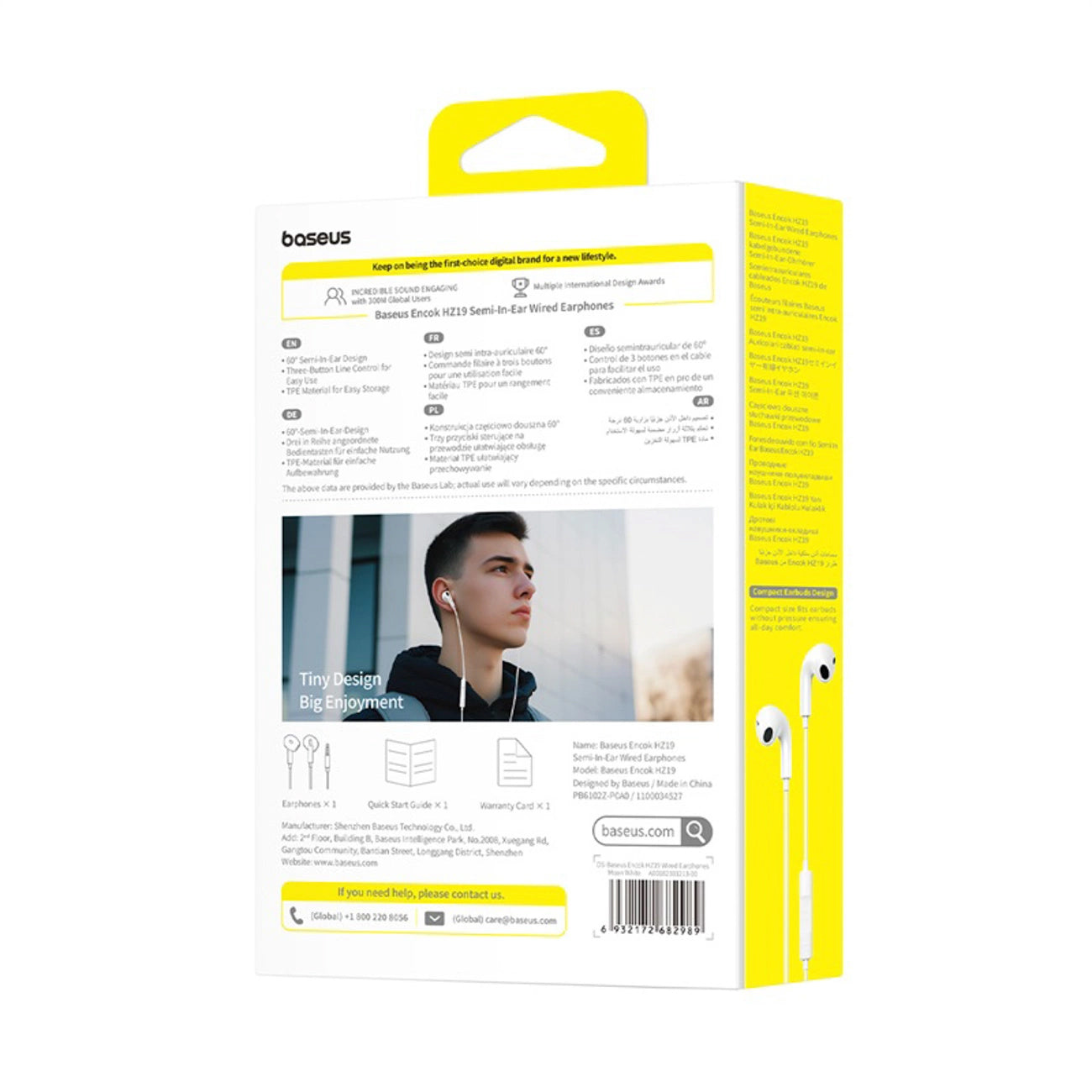 Handsfree 3.5mm Baseus Encok HZ19, Weiß A00182301213-00