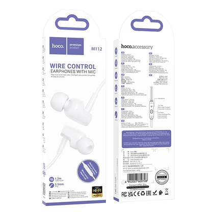 Handsfree 3.5mm HOCO M112, Weiß