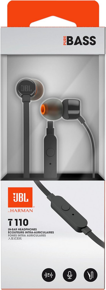 JBL T110 In-Ear Kopfhörer 3.5mm | Schwarz | Pure Bass