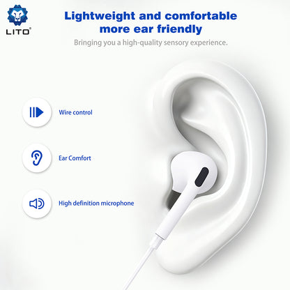 Handsfree 3.5mm / USB-C Lito LF03, Weiß