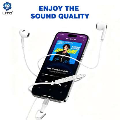 Handsfree 3.5mm / USB-C Lito LF03, Weiß