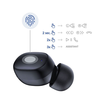 3MK FlowBuds TWS Bluetooth Kopfhörer | Schwarz | 6.5h Akku