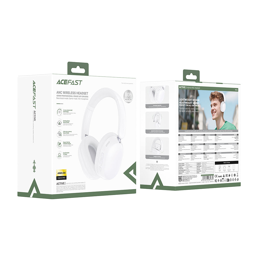 Acefast H12 Bluetooth Handsfree, A2DP, ANC, Black