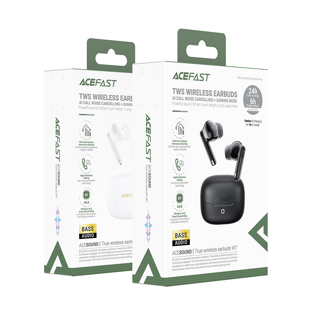 Handsfree Bluetooth Acefast W7, TWS, Schwarz