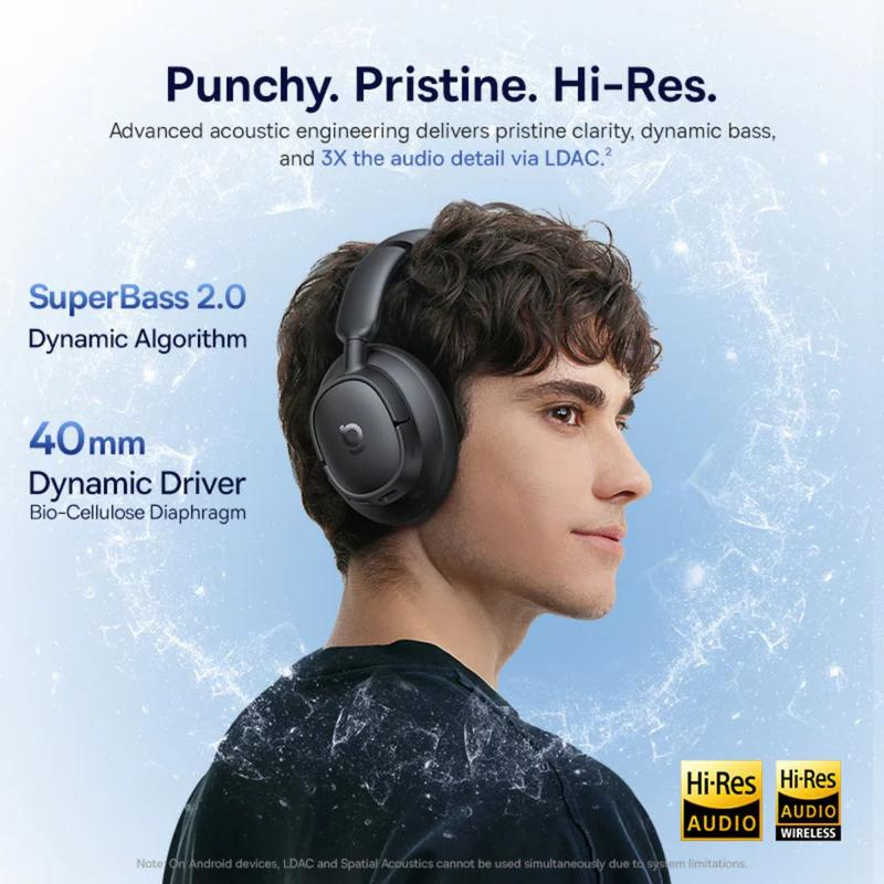 Baseus Bass BH1 NC Bluetooth Handsfree, MultiPoint, A2DP, ANC, Black A0203703