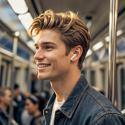 Handsfree Bluetooth Borofone FQ7 Treasure, TWS, ANC, MultiPoint, Weiß