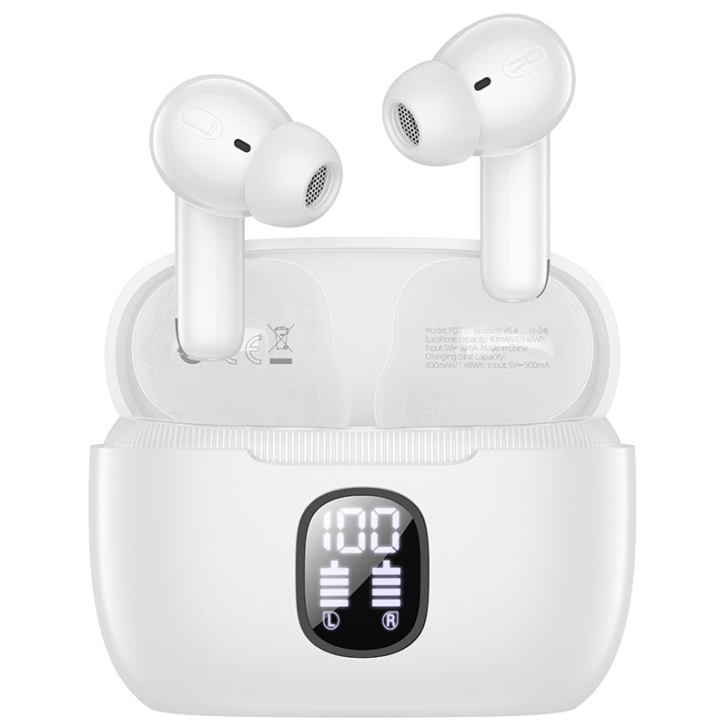 Handsfree Bluetooth Borofone FQ7 Treasure, TWS, ANC, MultiPoint, Weiß