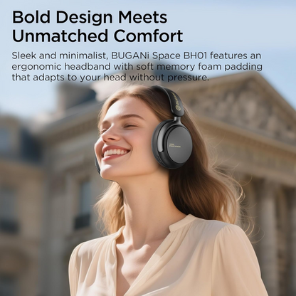 Bluetooth-Freisprecheinrichtung Bugani Space BH01, MultiPoint, A2DP, ANC, Schwarz