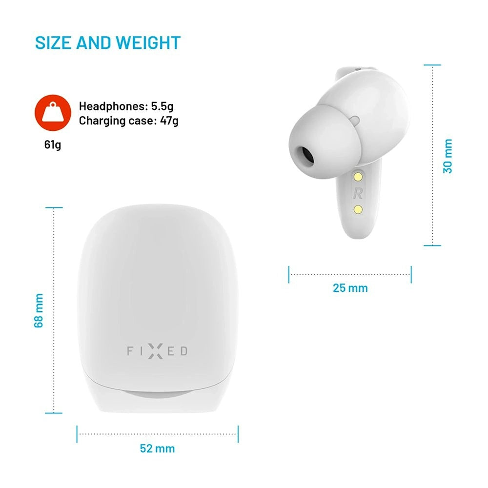 Handsfree Bluetooth Fixed Pods, TWS, Weiß