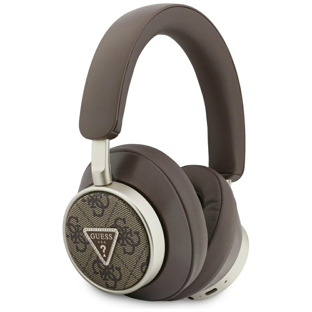 Handsfree Bluetooth Guess 4G Gold Triangle Logo, A2DP, Braun