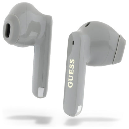 Bluetooth-Freisprecheinrichtung Guess mit verlängertem metallischem Logo-Druck, TWS, Grau