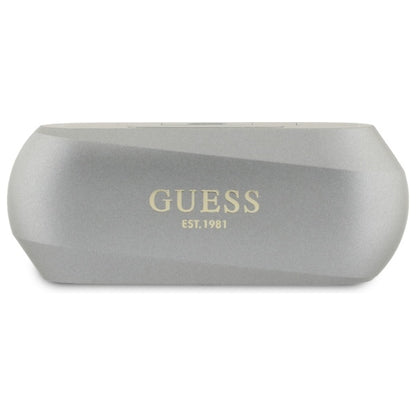 Bluetooth-Freisprecheinrichtung Guess mit verlängertem metallischem Logo-Druck, TWS, Grau