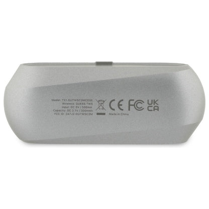 Bluetooth-Freisprecheinrichtung Guess mit verlängertem metallischem Logo-Druck, TWS, Grau