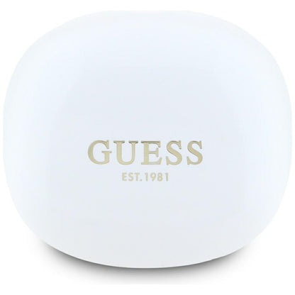 Handsfree Bluetooth Guess Flat Classic Logo Electroplated, TWS, Weiß