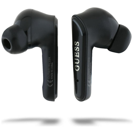 Handsfree Bluetooth Guess Flat Classic Logo Electroplated, TWS, Schwarz