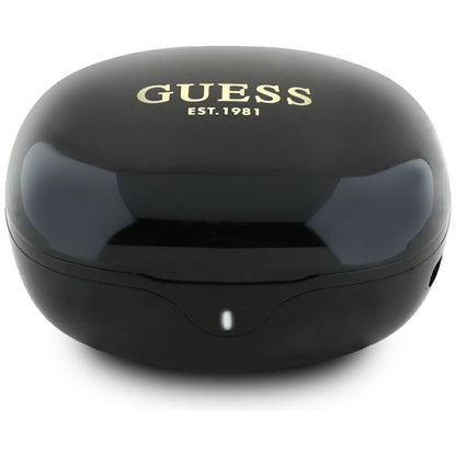 Handsfree Bluetooth Guess Flat Classic Logo Electroplated, TWS, Schwarz