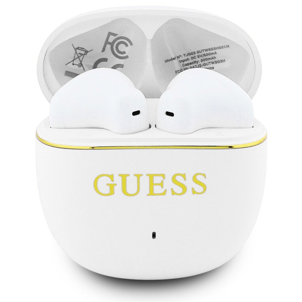 Bluetooth-Freisprecheinrichtung Guess Glossy Gold Line Classic, TWS, Weiß