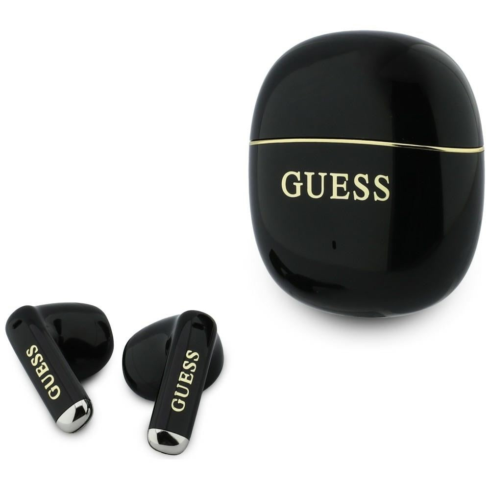 Freisprecheinrichtung Bluetooth Guess Glossy Gold Line Classic, TWS, Schwarz