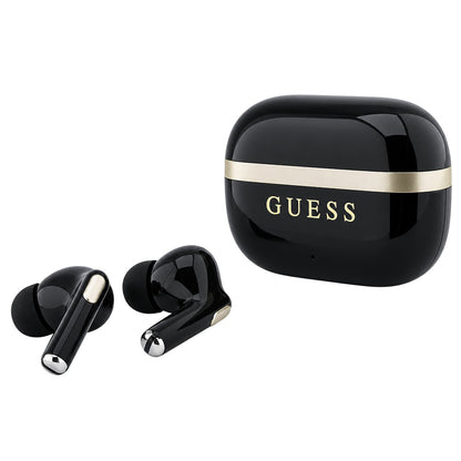 Guess Glossy Gold Line Printed Classic Logo Bluetooth-Headset, TWS, Schwarz