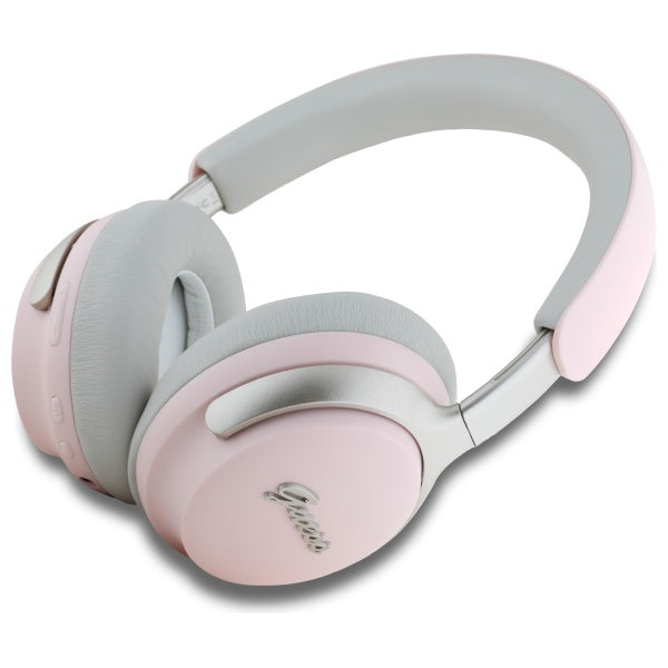 Handsfree Bluetooth Guess Metal Script Logo, A2DP, ANC, Rosa