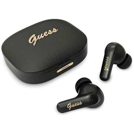 Handsfree Bluetooth Guess Script Metal Logo, TWS, Schwarz