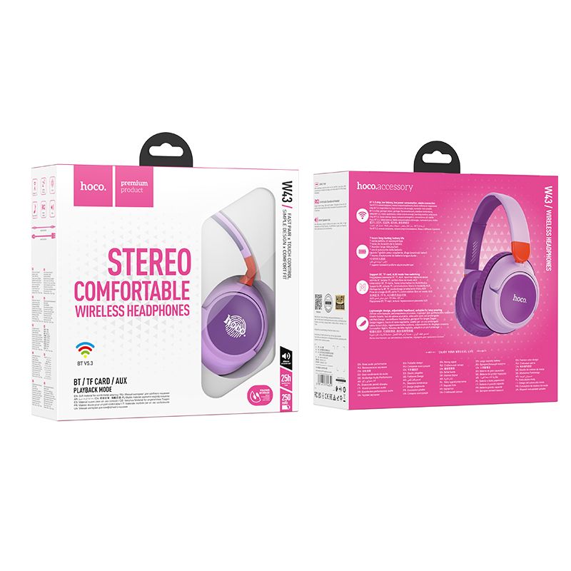 Bluetooth-Freisprecheinrichtung HOCO Adventure W43, A2DP, Lila