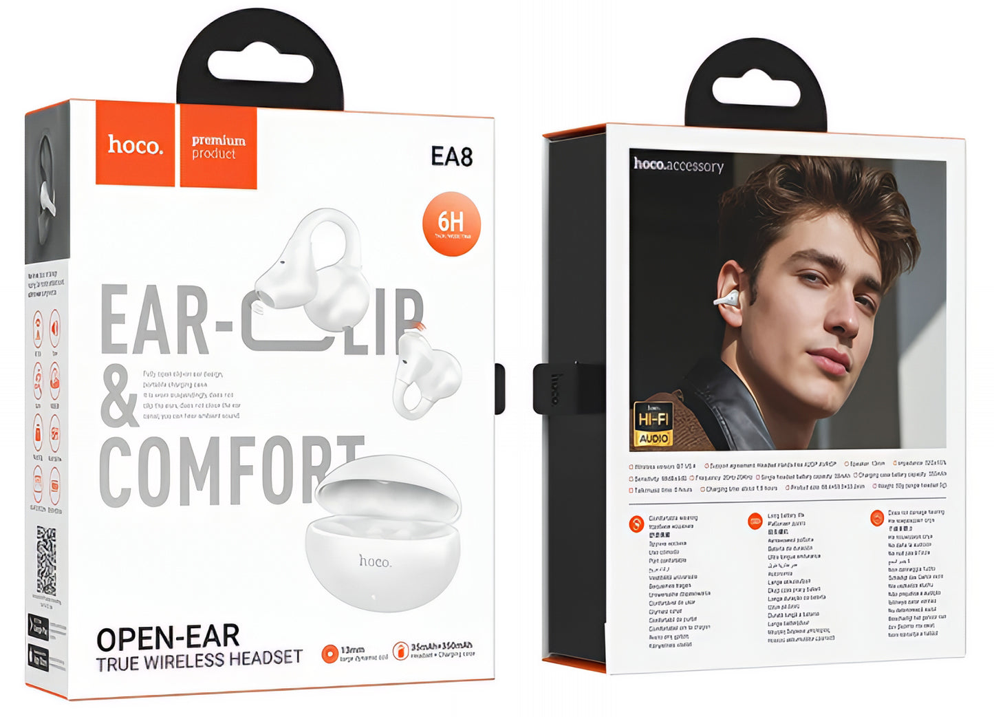 Handsfree Bluetooth HOCO EA8, TWS, White