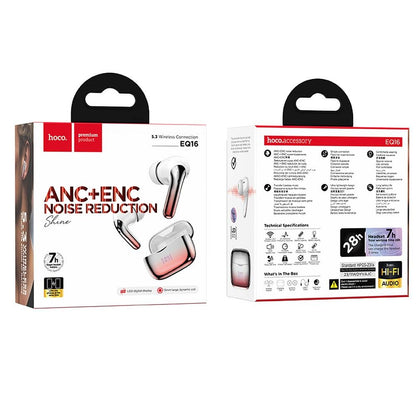 Freisprecheinrichtung Bluetooth HOCO EQ16, TWS, ANC, Rot