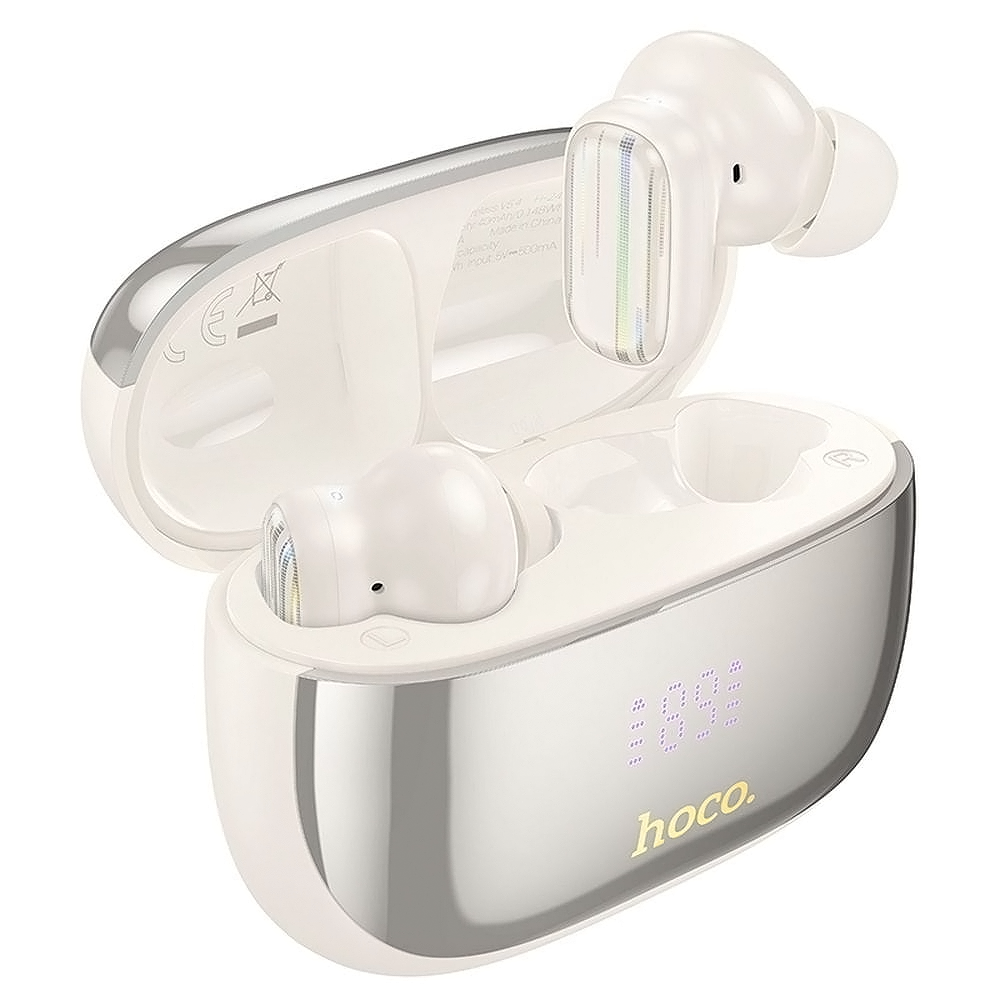 Handsfree Bluetooth HOCO EQ20, TWS, ANC, MultiPoint, Weiß