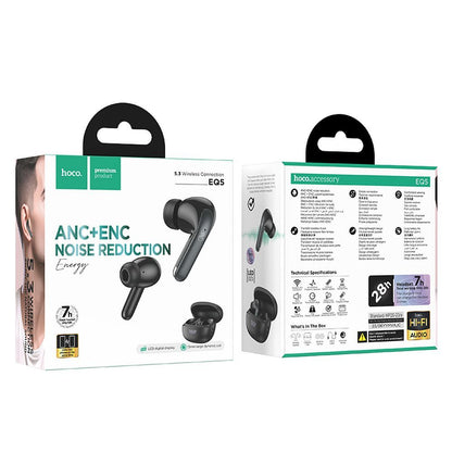 Bluetooth-Freisprecheinrichtung Bluetooth HOCO EQ5, TWS, ANC, Schwarz 