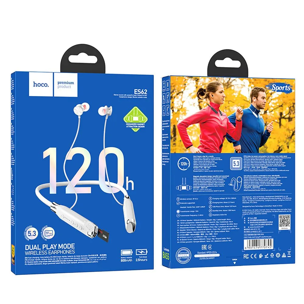 Handsfree Bluetooth HOCO ES62, A2DP, Grau