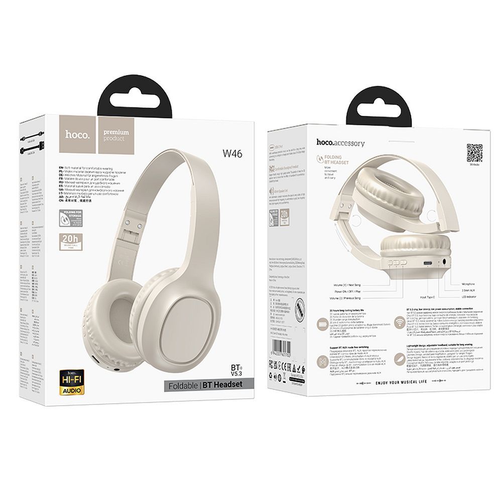 Handsfree Bluetooth HOCO W46, A2DP, Weiß