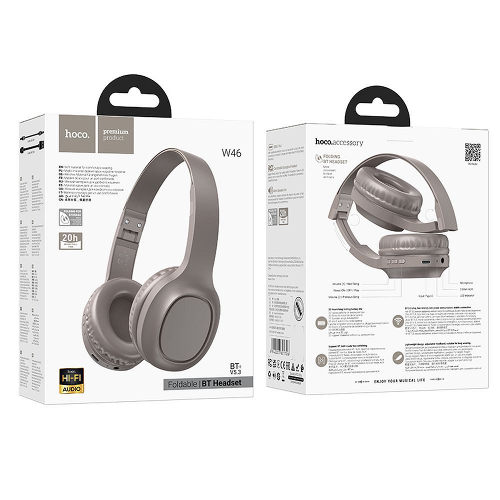 Bluetooth-Freisprecheinrichtung HOCO W46, A2DP, Braun