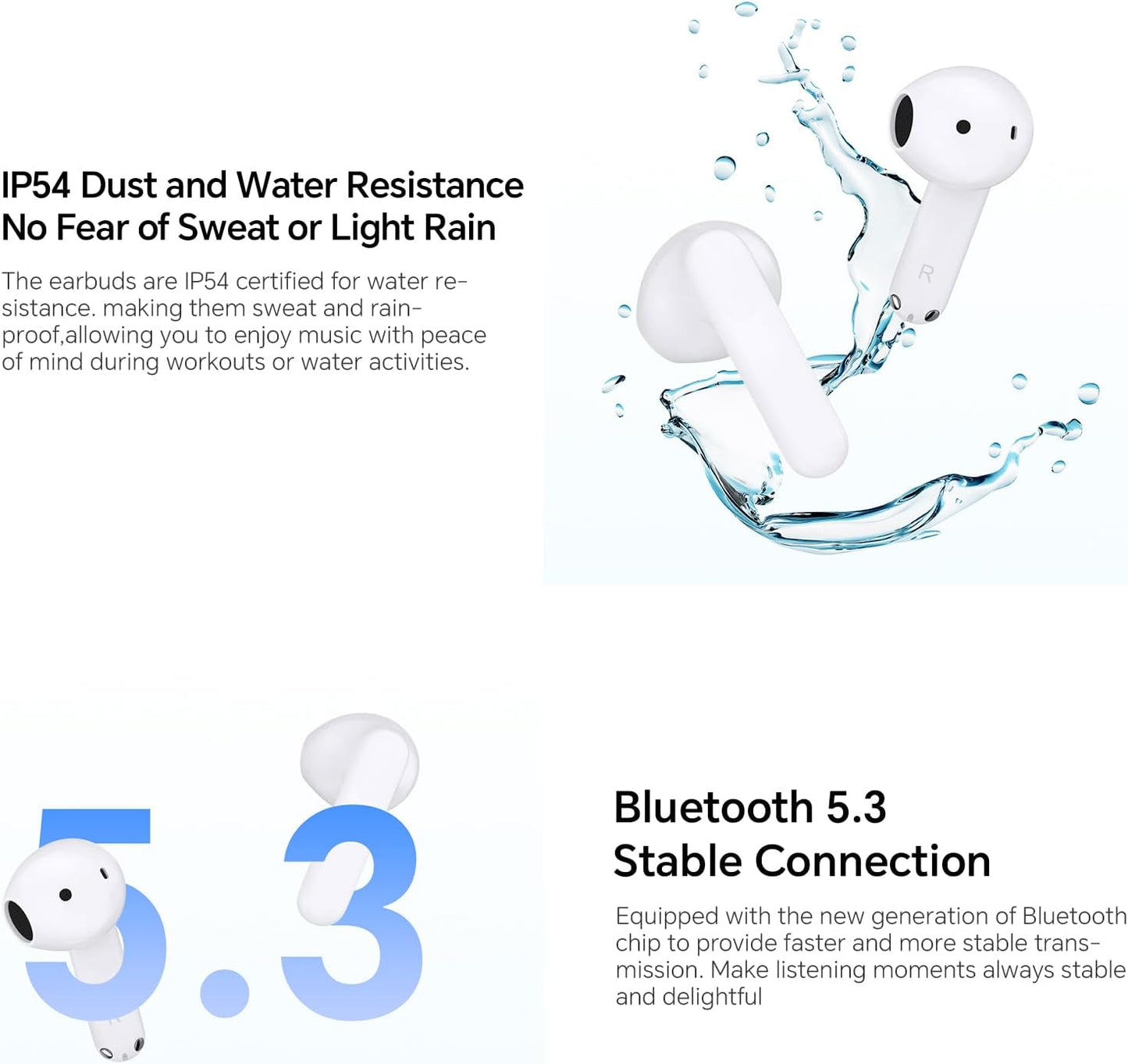 Bluetooth-Freisprecheinrichtung Honor Choice X7e, TWS, ANC, Weiß 5504ABHF