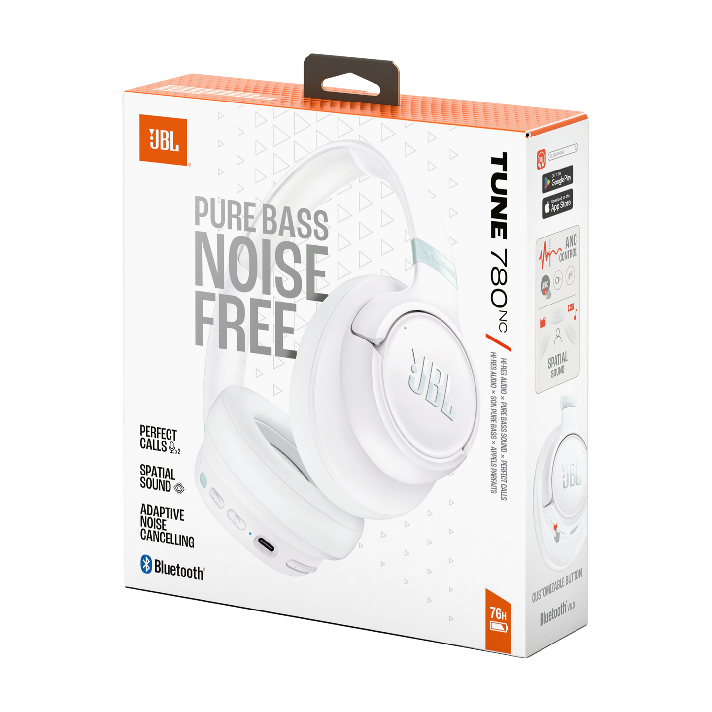 Handsfree Bluetooth JBL Tune 780NC, MultiPoint, A2DP, ANC, Weiß
