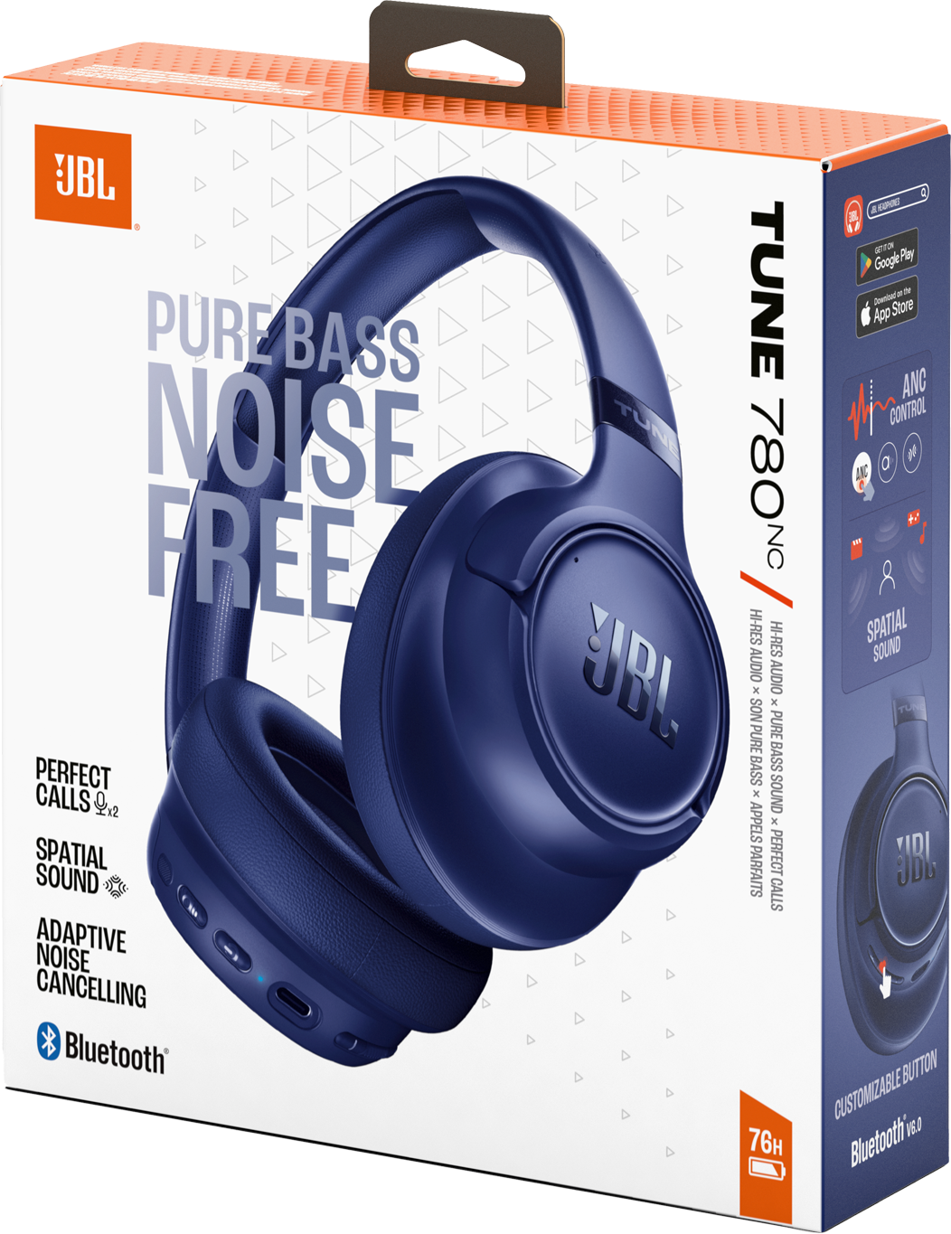 Freisprecheinrichtung Bluetooth JBL Tune 780NC, MultiPoint, A2DP, ANC, Blau JBLT780NCBLU