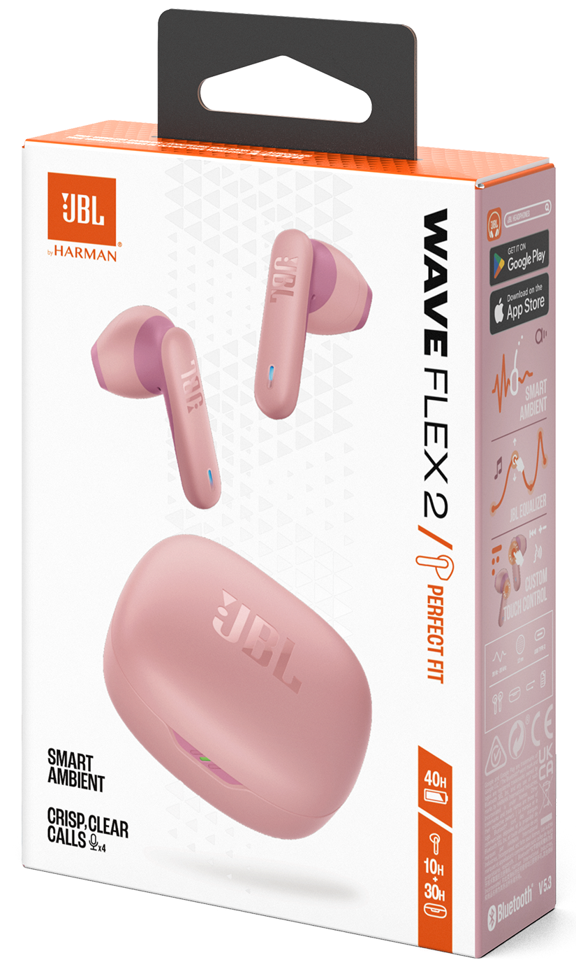 Handsfree Bluetooth JBL Wave Flex 2, TWS, ANC, MultiPoint, Rosa JBLWFLEX2PIK