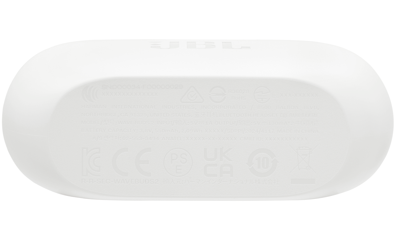 Bluetooth-Freisprecheinrichtung JBL Wave Buds 2, TWS, ANC, MultiPoint, Weiß JBLWBUDS2WHT
