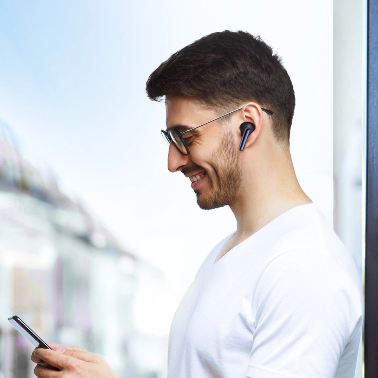 Bluetooth-Freisprecheinrichtung Joyroom Funpods JR-FN2, TWS, ANC, Schwarz
