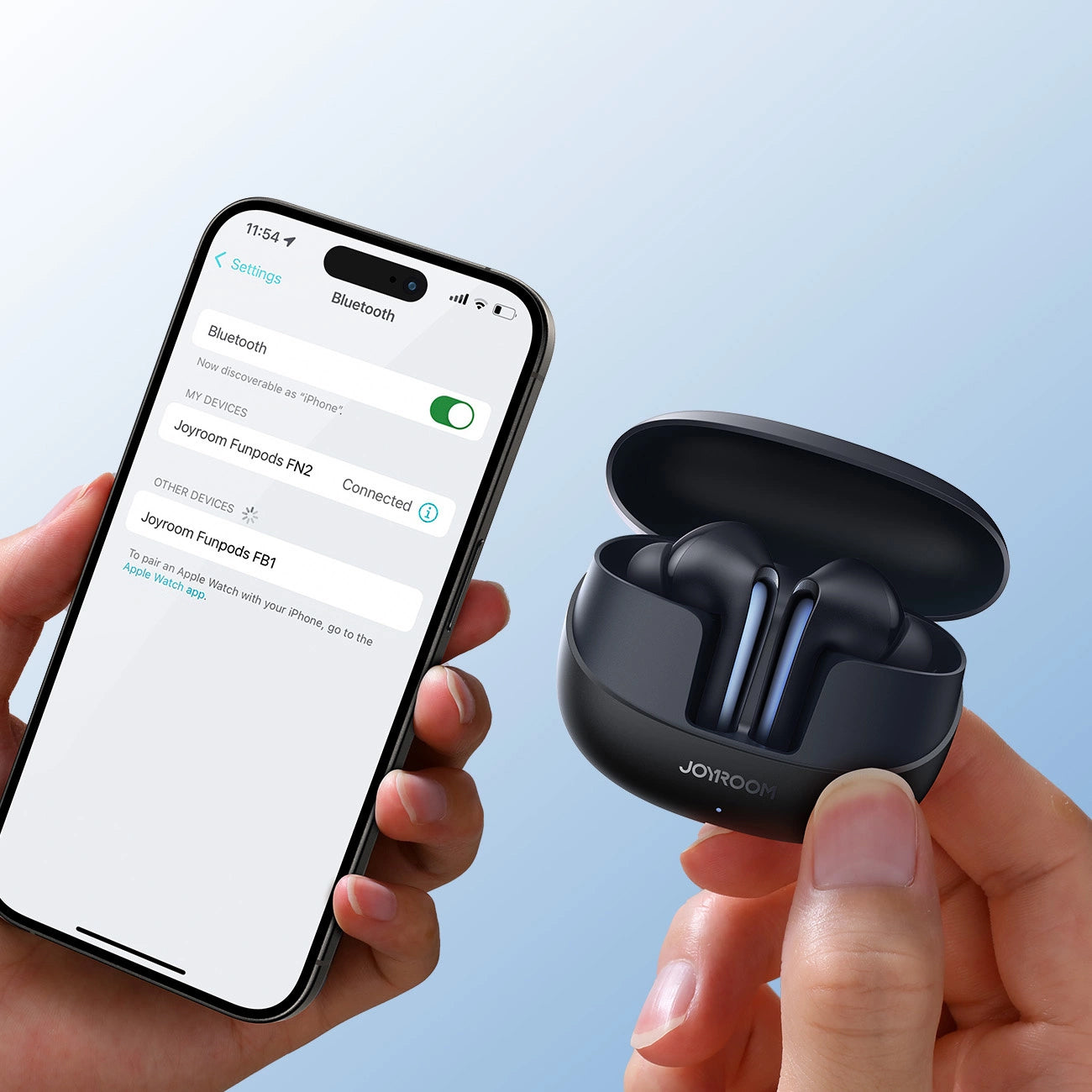 Bluetooth-Freisprecheinrichtung Joyroom Funpods JR-FN2, TWS, ANC, Schwarz