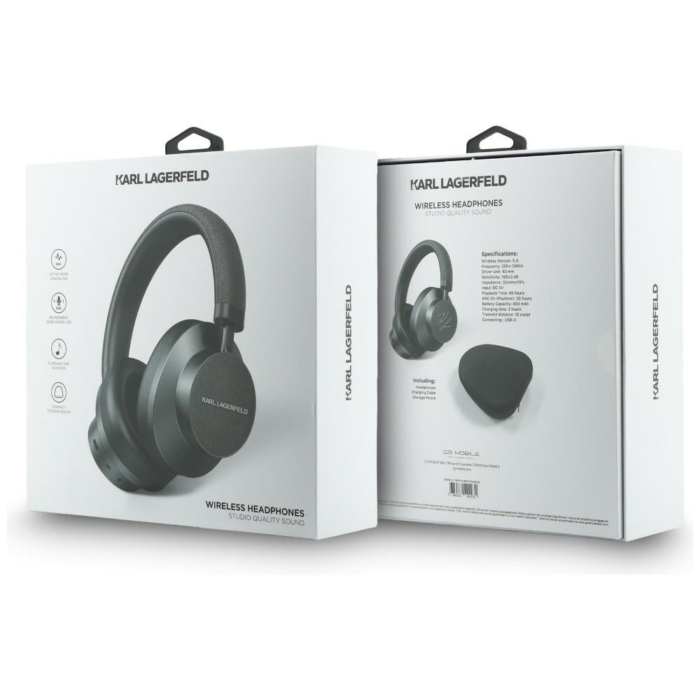 Handsfree Bluetooth Karl Lagerfeld Saffiano Elongated, A2DP, ANC, Grau