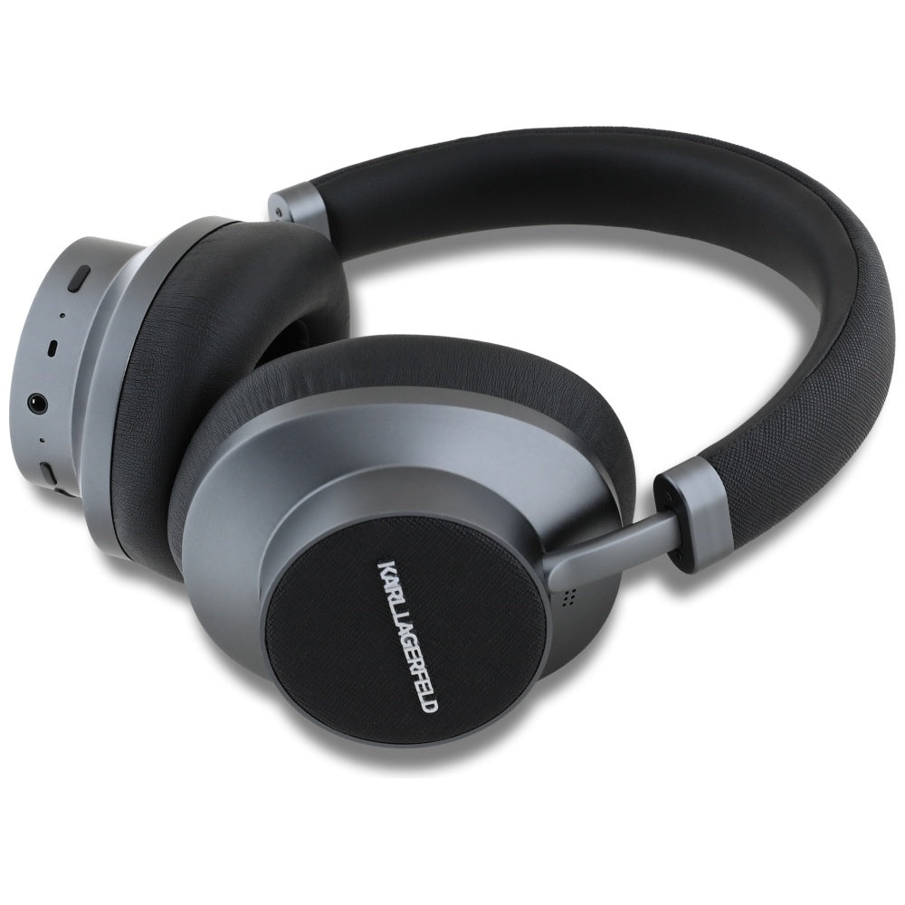 Bluetooth-Headset Karl Lagerfeld Saffiano Elongated, A2DP, ANC, Schwarz