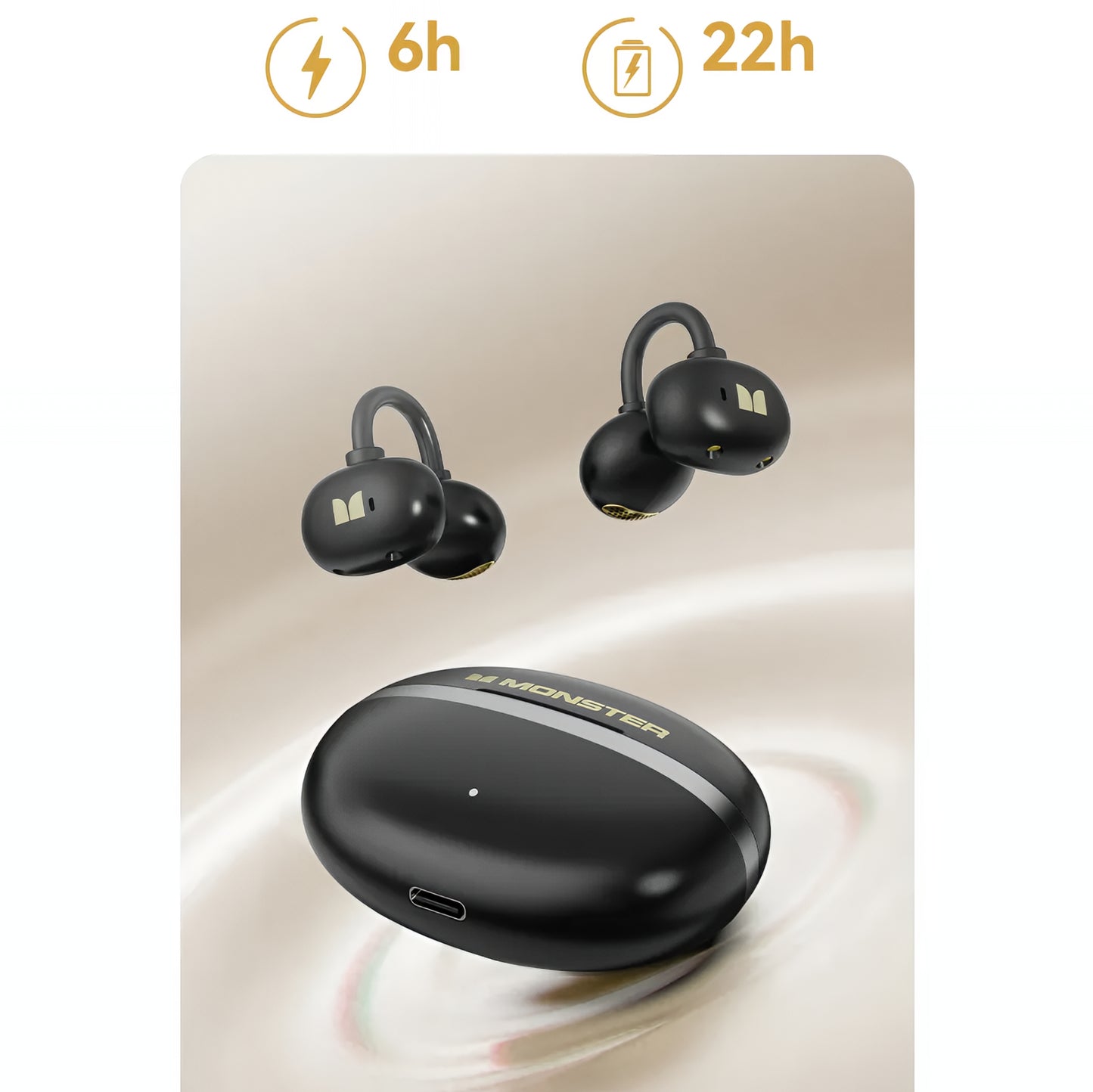 Bluetooth-Headset Monster AirClip AC200, TWS, Schwarz