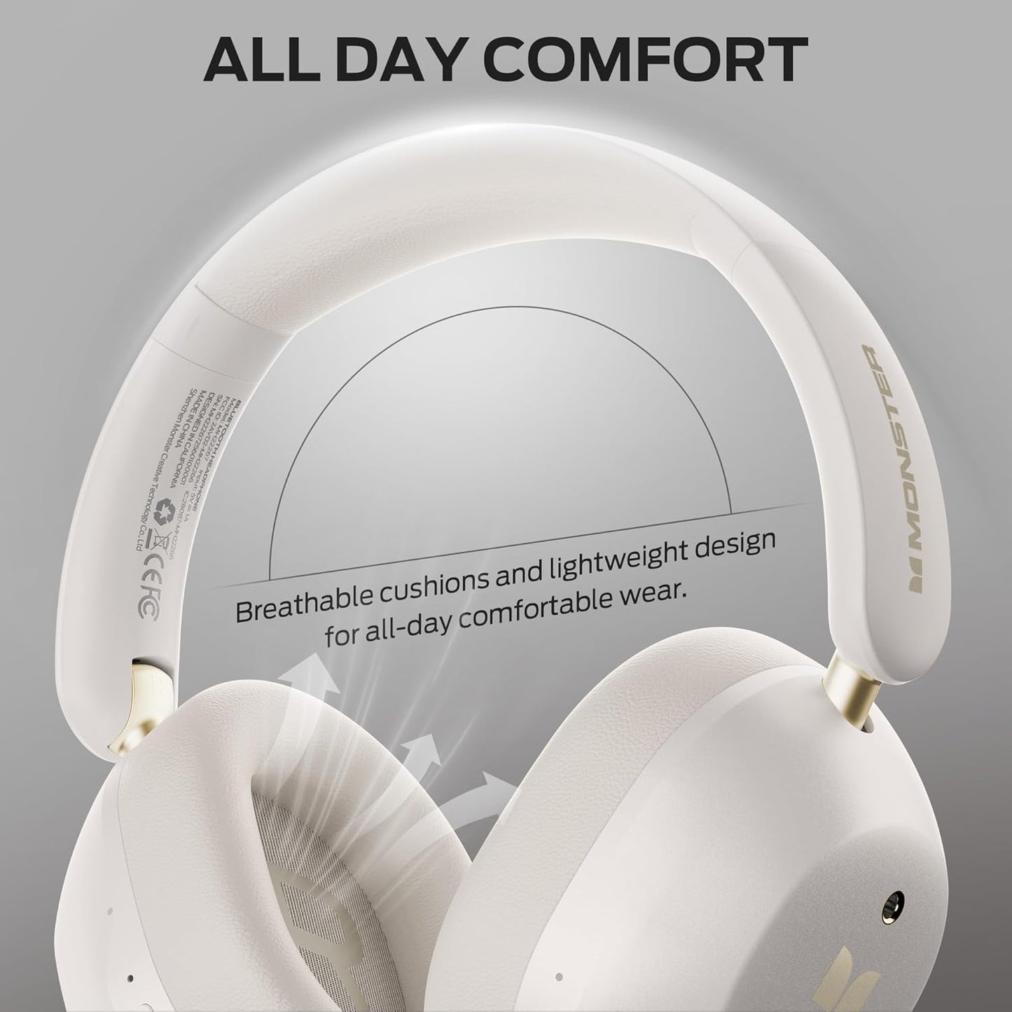 Bluetooth-Headset Monster Persona 6th, MultiPoint, A2DP, ANC, Weiß