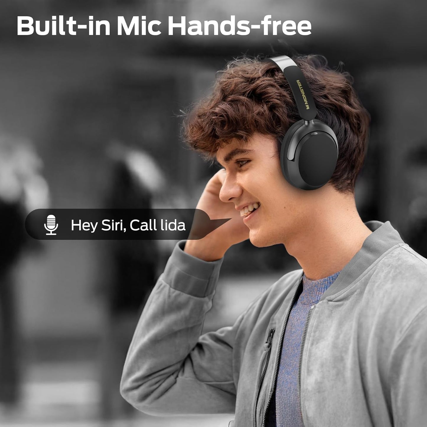 Bluetooth-Headset Monster Persona 3rd, MultiPoint, A2DP, ANC, Schwarz
