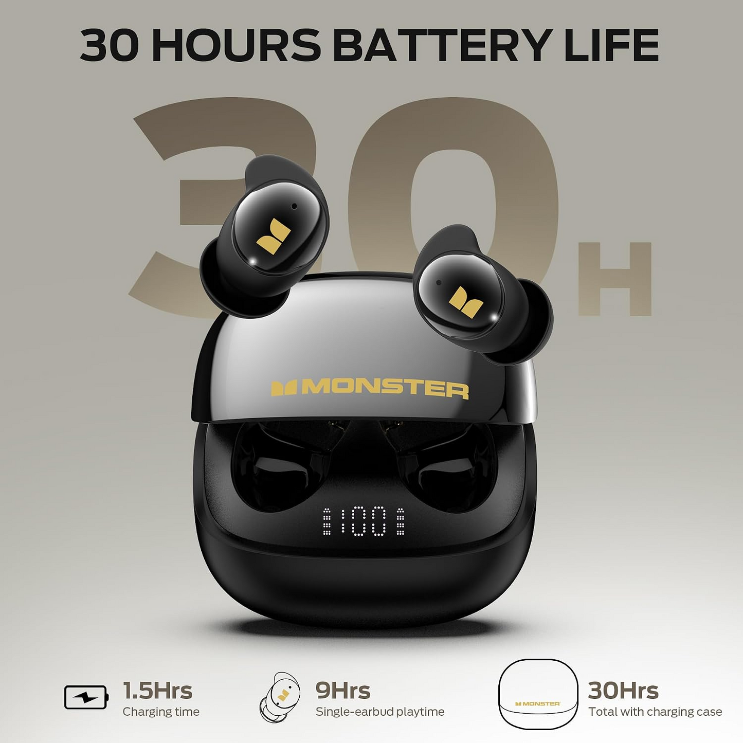 Bluetooth Handsfree Monster Sleep Ear200, TWS, ANC, Black
